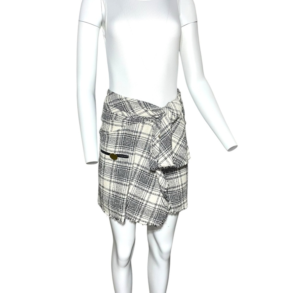 Alexander Wang Checkered Mini Skirt - Black and White